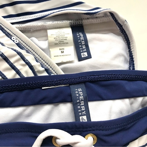 ❗️SOLD ❗️SPERRY TOP SIDER Tankini Swimsuit Set M Navy and White Size Medium - Picture 8 of 16